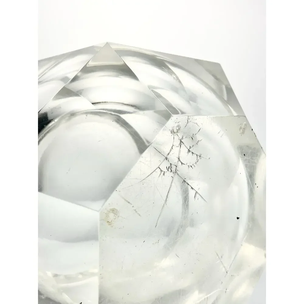 1960s Vintage MCM Alessandro Albrizzi Lucite Acrylic Octagon Ice Bucket 9 1/4”
